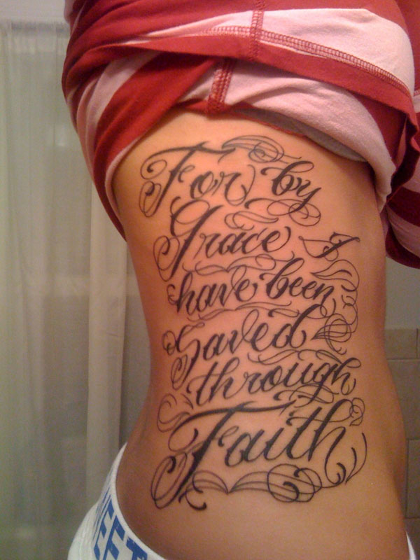 Bible Quote Rib Tattoo